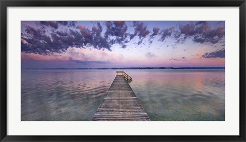 Framed Boat Ramp and Filigree Clouds, Bavaria, Germany Print