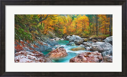 Framed Mountain Brook and Rocks, Carinthia, Austria Print