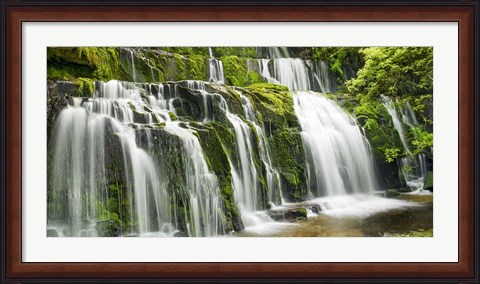 Framed Waterfall Purakaunui Falls, New Zealand Print