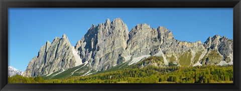 Framed Pomagagnon and Larches in Autumn, Cortina d&#39;Ampezzo, Dolomites, Italy Print