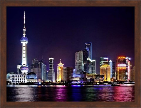 Framed Shanghai at Night Print