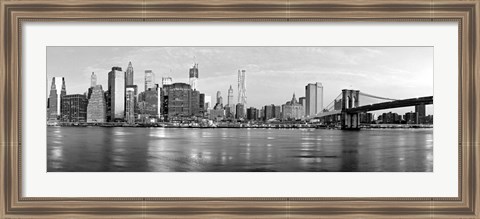 Framed Manhattan and Brooklyn Bridge, NYC 1 Print