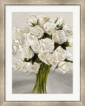 Framed Bouquet Blanc II Print