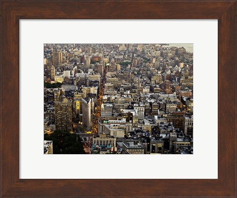 Framed Aerial View of Manhattan, NYC Print