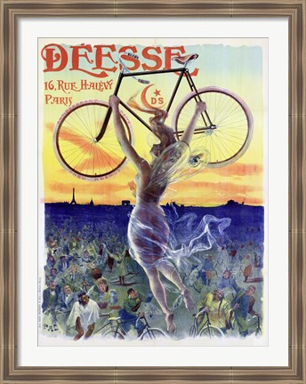 Framed Bicycle Deesse, 1898 Print