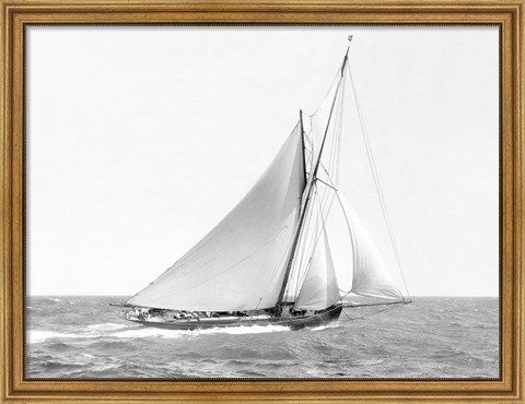 Framed Cutter Sailing on the Ocean, 1910 Print