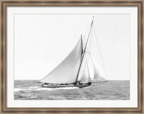 Framed Cutter Sailing on the Ocean, 1910 Print