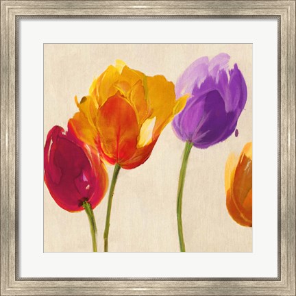 Framed Tulips &amp; Colors (detail) Print