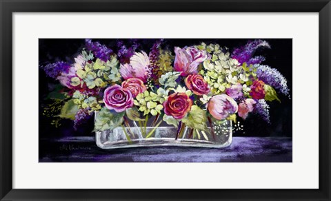 Framed Roses and Lilacs Print