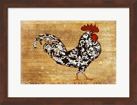 Framed Fancy Rooster Print