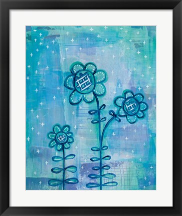 Framed Magical Flowers I Print