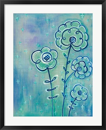 Framed Magical Flowers III Print