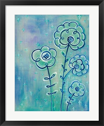 Framed Magical Flowers III Print