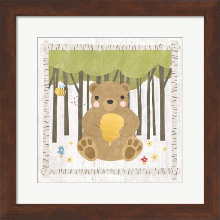 Framed Woodland Hideaway Bear Print