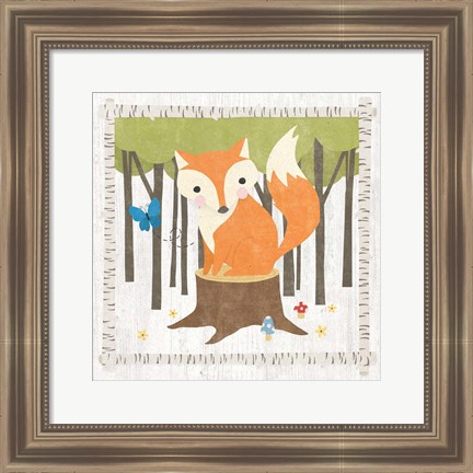 Framed Woodland Hideaway Fox Print