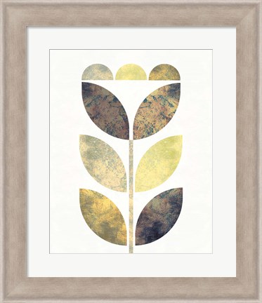 Framed Golden Flower I Print