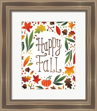 Framed Harvest Time Happy Fall Print