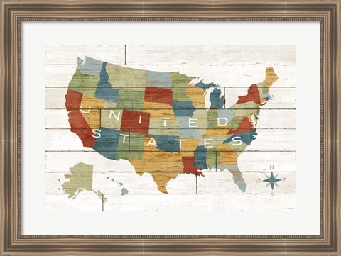 Framed Barnboard Map Print