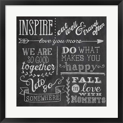 Framed Inspiration Chalkboard III Print