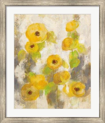 Framed Floating Yellow Flowers II Print