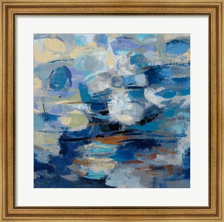 Framed Ultramarine Waves I Print