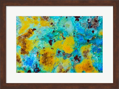 Framed Blue Chrysocolla Jasper Print