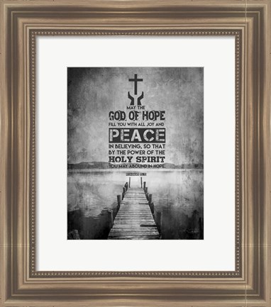 Framed Romans 15:13 Abound in Hope (Black &amp; White) Print