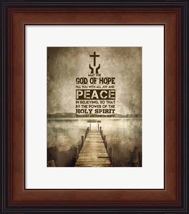 Framed Romans 15:13 Abound in Hope (Sepia) Print