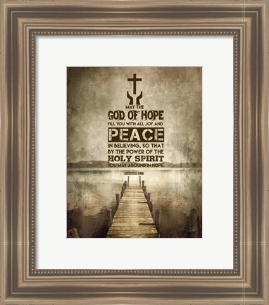 Framed Romans 15:13 Abound in Hope (Sepia) Print