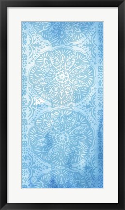 Framed Cobalt Deco Panel I Print