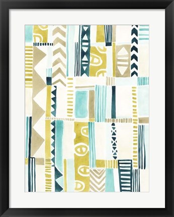 Framed Tribal Patchwork I Print