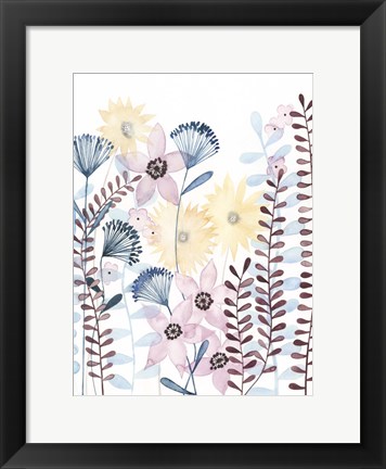 Framed Pastel Posies I Print