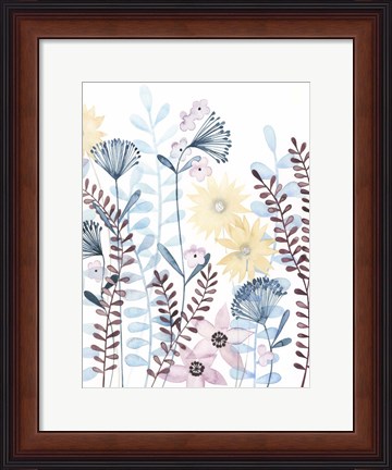 Framed Pastel Posies II Print