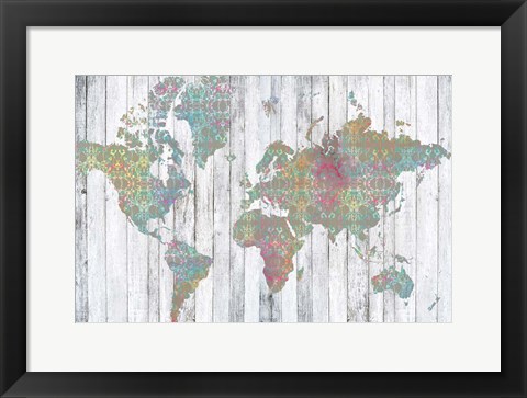 Framed Boho Map II Print