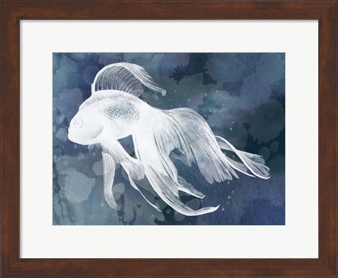 Framed Indigo Fish I Print