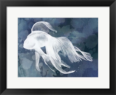 Framed Indigo Fish I Print