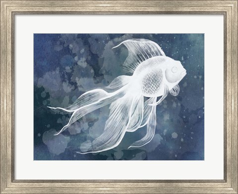 Framed Indigo Fish II Print