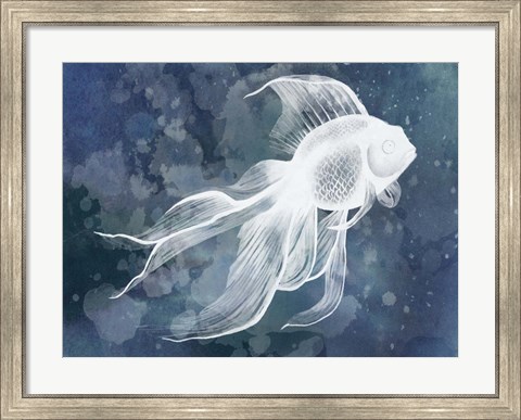 Framed Indigo Fish II Print