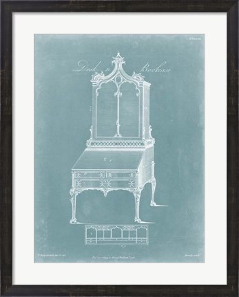 Framed Chippendale Desk &amp; Bookcase II Print