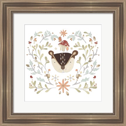 Framed Whimsical Woodland Faces II Print