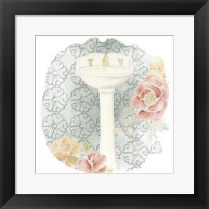 Framed Garden Romance Bath IV Print