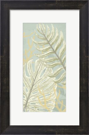 Framed Palm &amp; Coral Panel I Print