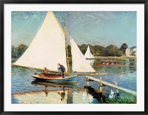 Framed Sailing at Argenteuil, c.1874 Print