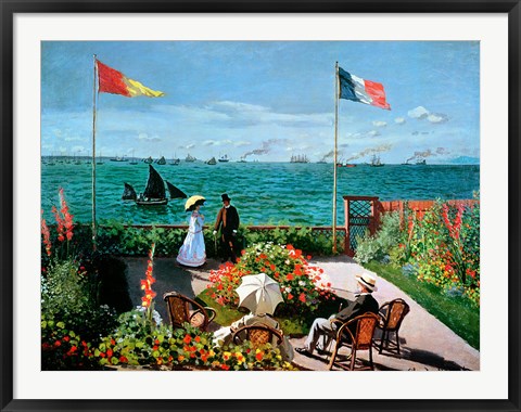 Framed Terrace at Sainte-Adresse, 1867 Print