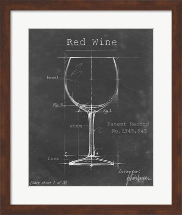 Framed Barware Blueprint III Print