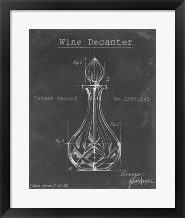 Framed Barware Blueprint VIII Print