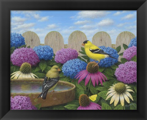 Framed Goldfinches Print