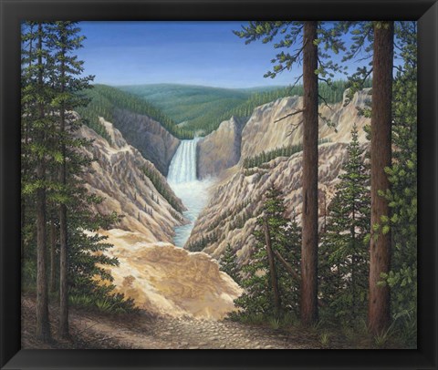 Framed Lower Falls - Yellowstone Print