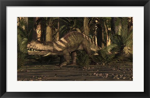 Framed Large Prestosuchus Moves Through The Brush Print