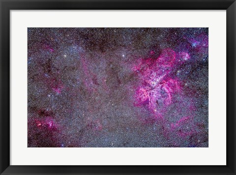 Framed Carina Nebula and Surrounding Clusters Print